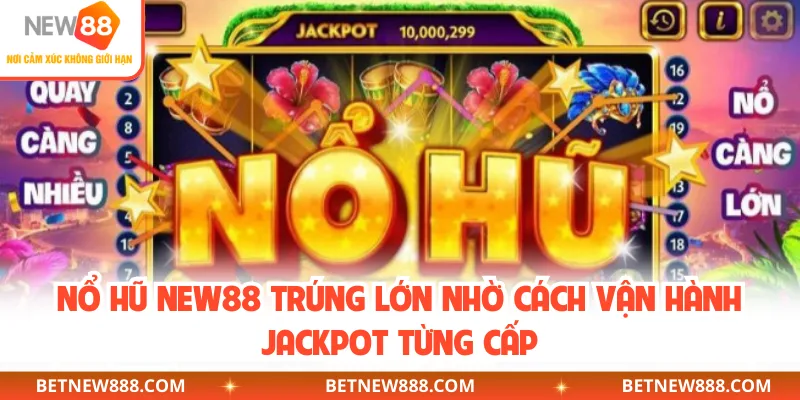 Nổ hũ NEW88 trúng lớn nhờ cách vận hành jackpot từng cấp